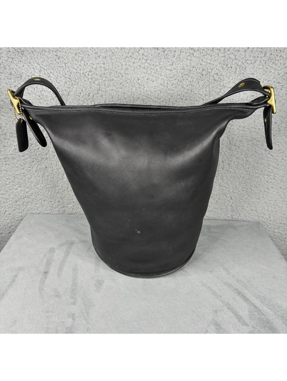 Vintage Coach 9085 Bucket Bag Black Glove Tanned Leather Costa Rica